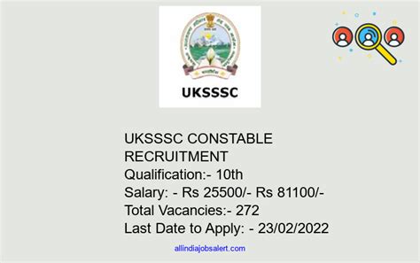 uksss.gov in|UKSSSC Constable Recruitment 2022: Apply for 1521 posts on .